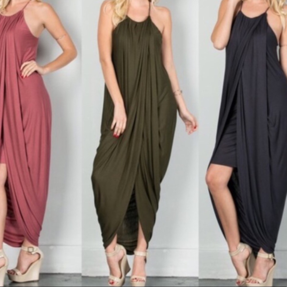 Beautiful olive green maxi dress